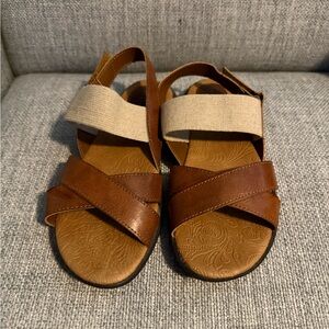 b.o.c. Brown and Tan Sandals Stylish Two-Strap Design